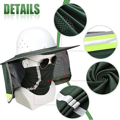 Miniatura 4 de SATINIOR 2 unidades de casco de protección solar para el cuello, alta visibilidad, malla de ala completa, protección solar y polaina para el cuello,