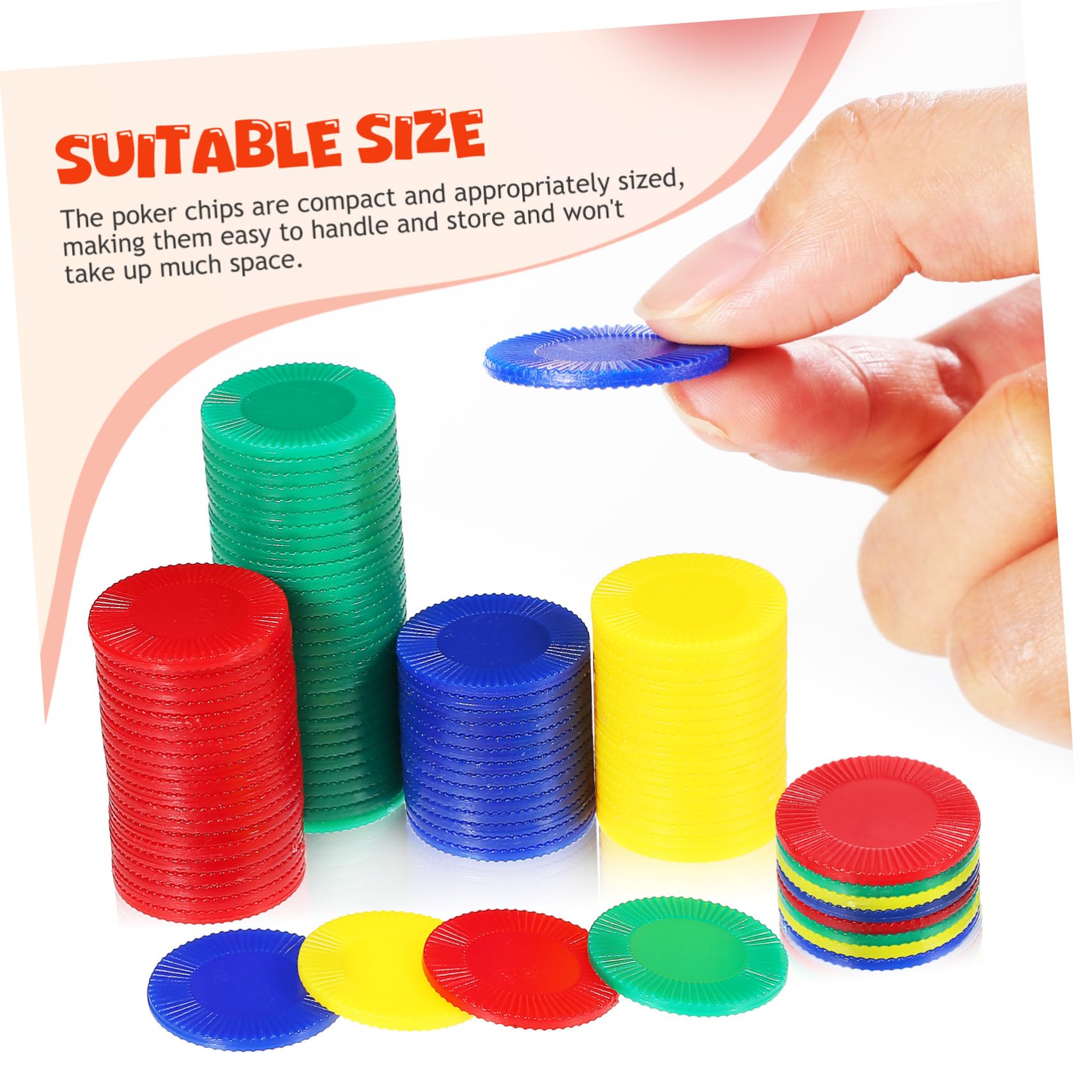 ibasenice Vibrant Colors Poker Chips Sturdy Material Bingo Chips for Bingo Games Plastic Tokens Event Tokens