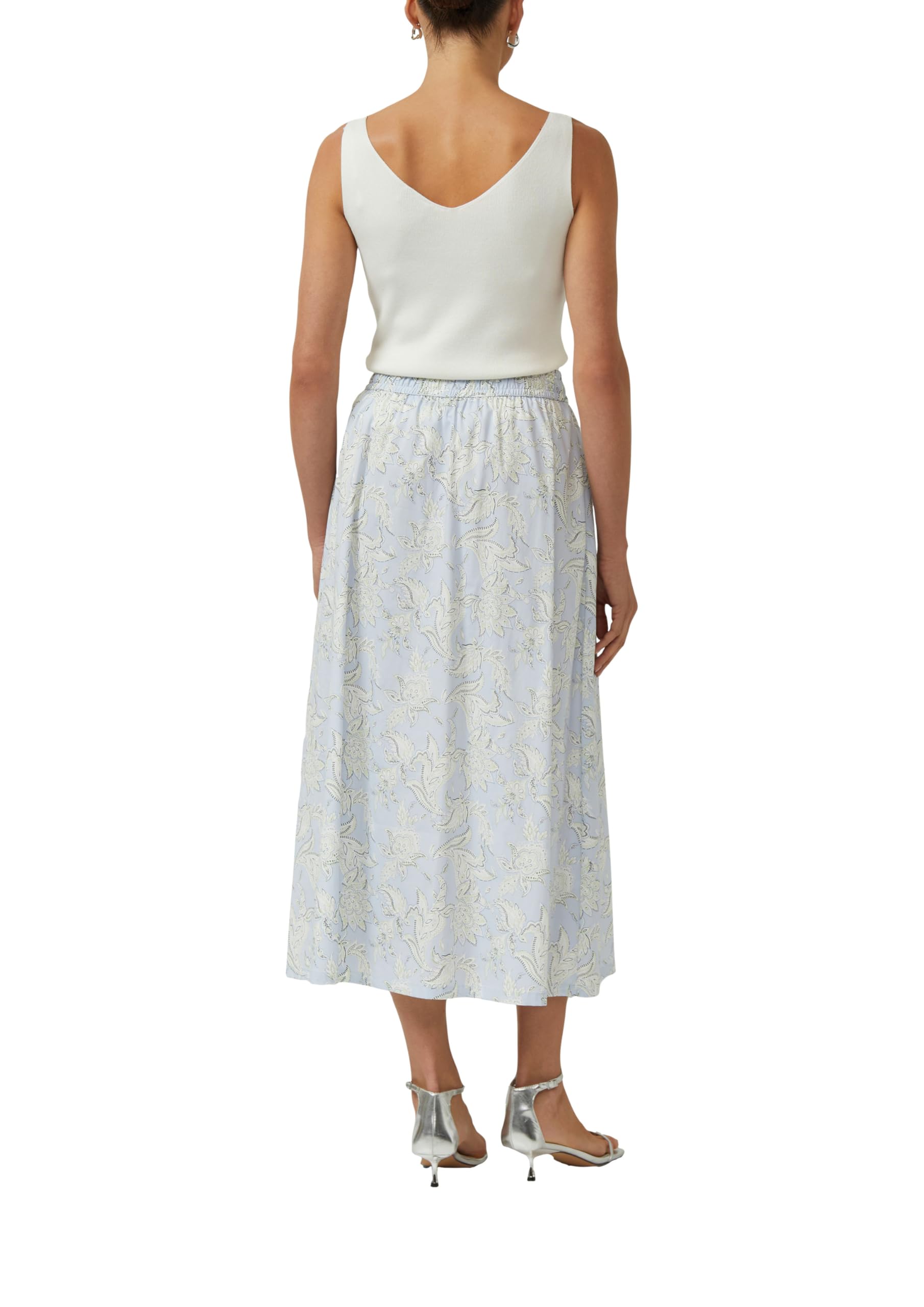 s.Oliver Black Label Damen 2177803 Midi Rock mit Print (1er Pack)