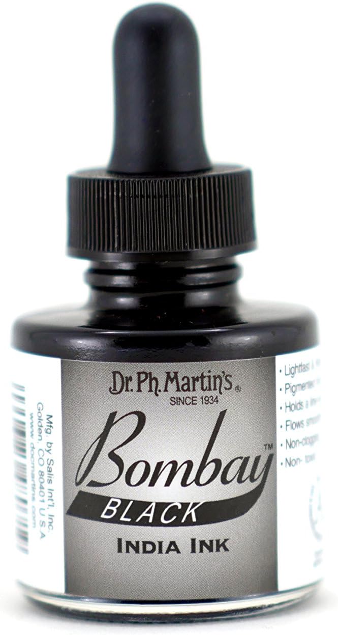 Bombay India Ink, 1.0 oz, Black