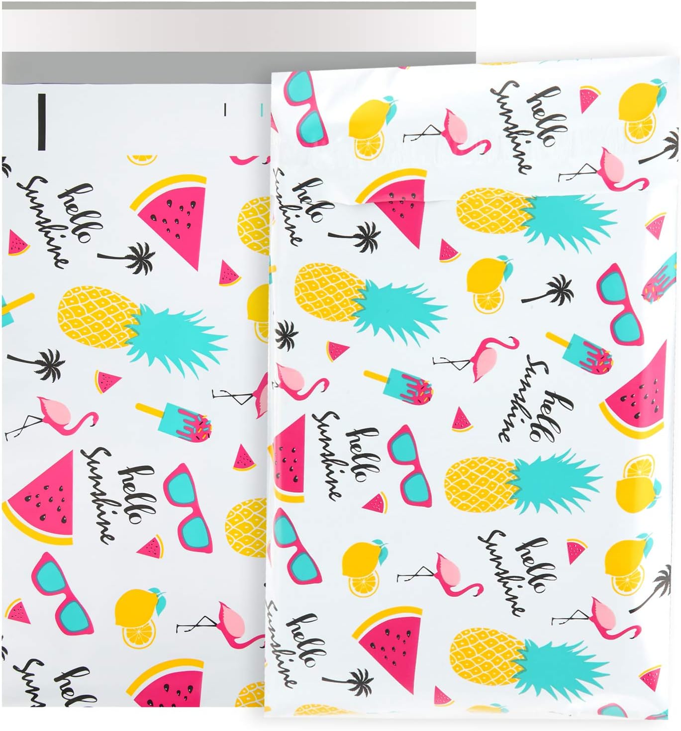 UCGOU Poly Mailers 6x9 Inch Summer Element Designer Pack of 100 Patterned #1 Shipping Bags Mailing Envelopes Self Seal Waterproof and Tear Proof Boutique Postal Small Business for Jewelry and More