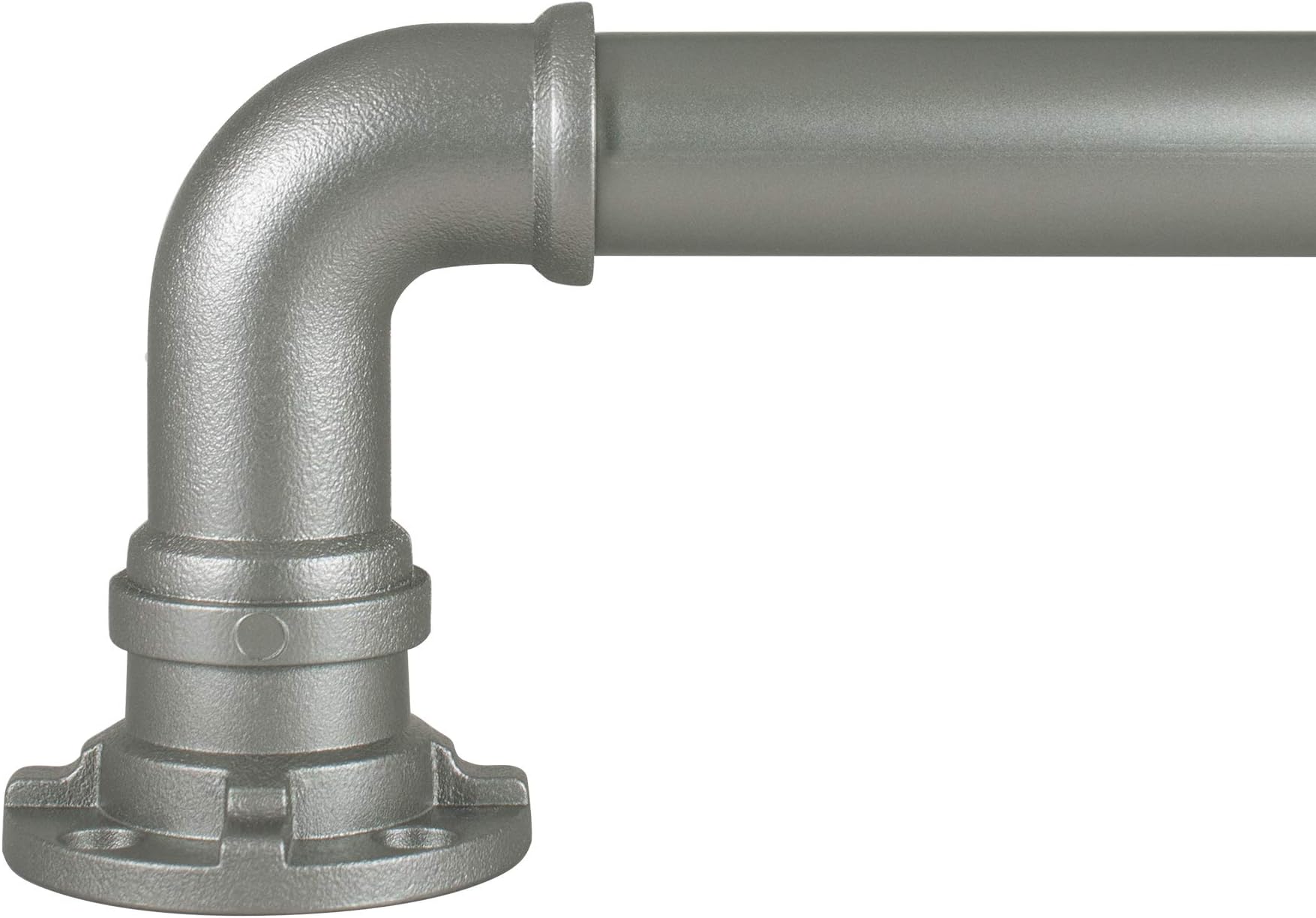 Decopolitan Industrial Wrap Around Telescoping Curtain Rod Set, 72-144", Silver