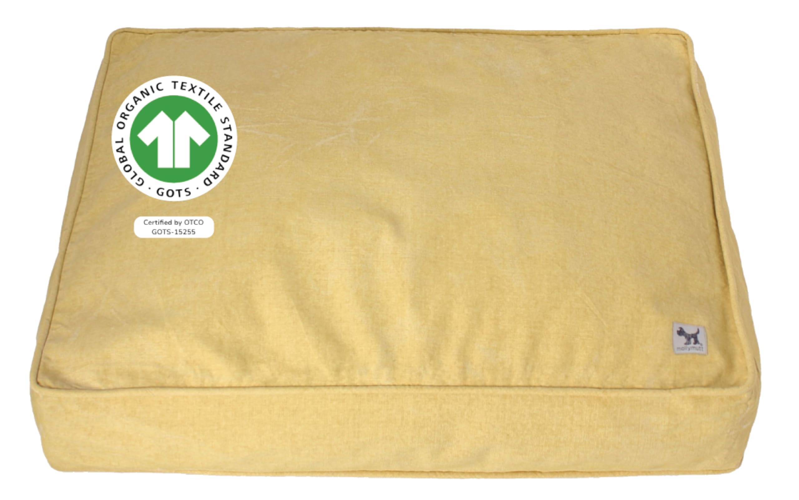 Molly Mutt Elysium Dog Bed Duvet Cover, GOTS-Certified 100% Cotton Canvas Cover for Dog, Puppy, or Cat Bed, Durable, Washable, and Free of Harmful Chemicals, Medium/Large, 27"x36"x5", Yellow — image 1