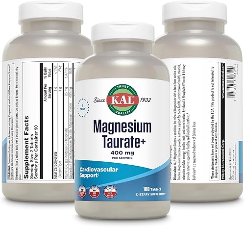 Miniatura 15 de KAL® Taurato de magnesio Plus 400 mg con coenzima B6 Altamente biodisponible, quelado, vegano Para nervios normales, función muscular y salud