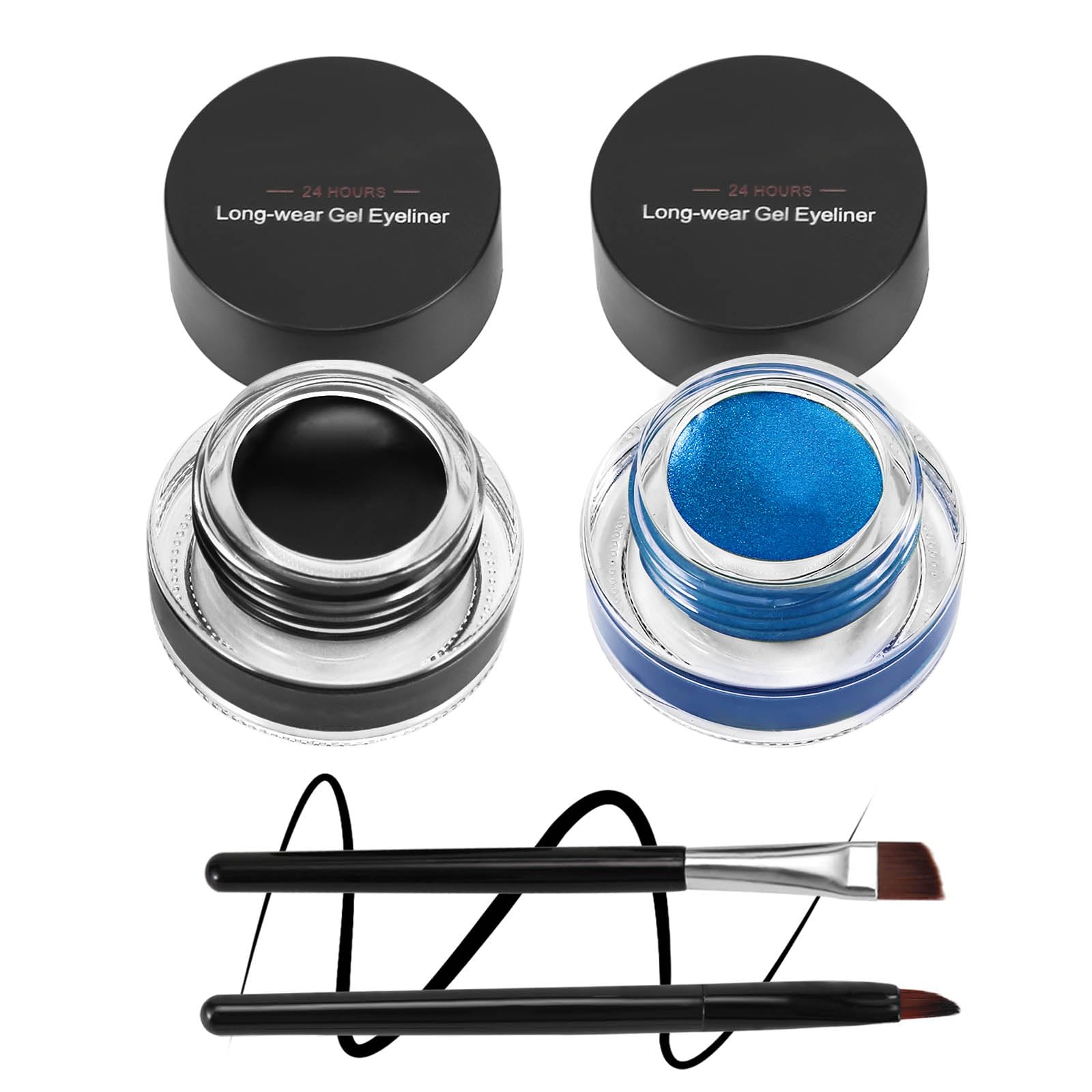 Boobeen 2 Colors Liner Eyeliner Gel Waterproof, Eyebrow Colors Gel Formula Long Lasting