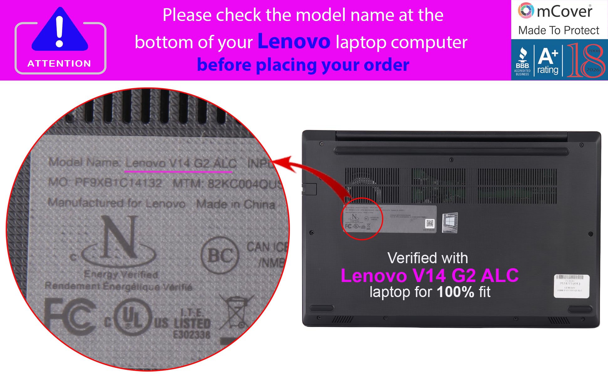 mCover Nur kompatibel mit Lenovo V14 G2 / G3 / G4 / G5 Series Windows Notebook-PC der Serie 2021–2025 (mit 180°-Scharnier, nicht für andere Lenovo-Modelle geeignet), Schwarz mCover Nur kompatibel mit Lenovo V14 G2 / G3 / G4 / G5 Series Windows Notebook-PC der Serie 2021–2025 (mit 180°-Scharnier, nicht für andere Lenovo-Modelle geeignet), Schwarz