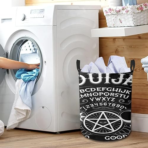 Miniatura 5 de Cesta de lavandería con letreros de hojalata Ouija Spirit Board Ouija, cesta de almacenamiento plegable para baño, habitación, decoración del hogar