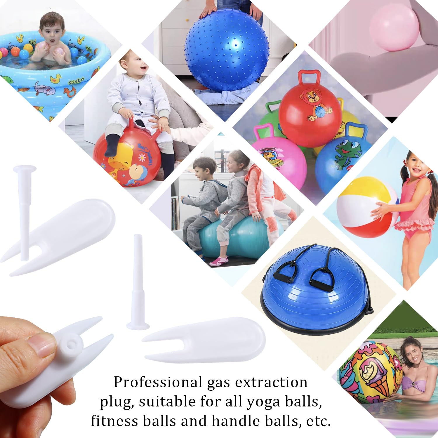 Kit de Remplacement de Bouchon de Ballon d'exercice,40 Pcs Gym Ball Plug Bouchon d'air Yoga Adaptateur de Prise d'air pour Ballon de Yoga Fitness
