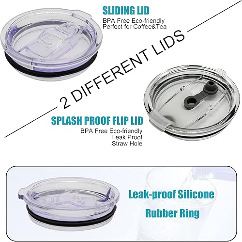 Miniatura 3 de AQUAPHILE Taza de café aislada de acero inoxidable de 30 onzas con asa, taza de viaje al vacío de doble pared con tapa y pajita, taza de café