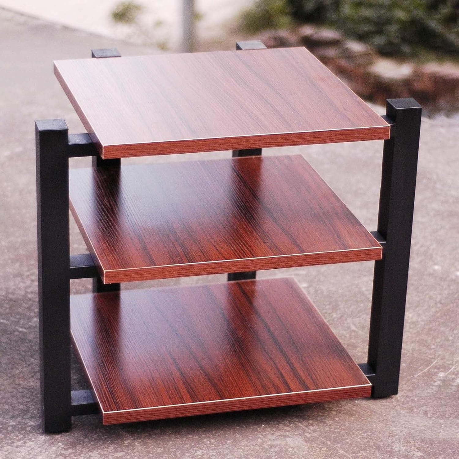 Wjx Półka Do Gier Stojący Stojak Audio Szafka Stereo Stojak Na Media Wideo Stojak Na Media Wideo Stojak Na Głośnik Stojak Narożna Wieża Audio Do Spotkań Z Gram, Walnut, 70x55x65cm