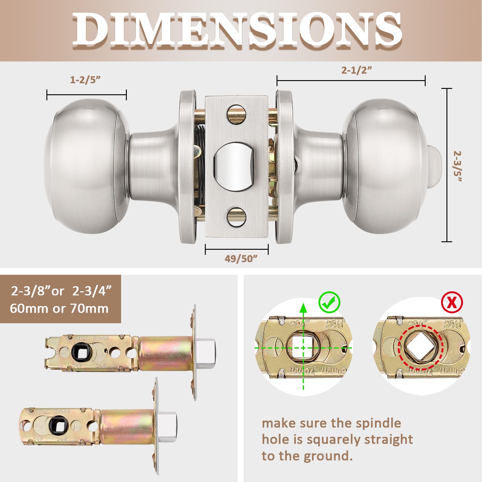 Probrico Privacy Door Knobs - Keyless Locks -4