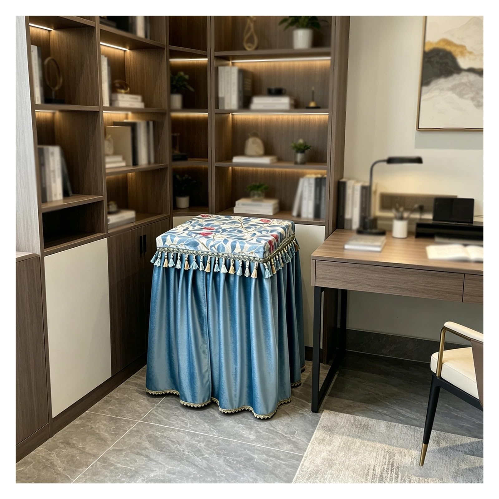 CHZDPP Customized Safe Dust Cover for Security Cabinet, Full-Coverage Furniture Cover Cabinet with Tassels, Washable Safe Covers for Washing Machine(Blue,55x45x80 cm/22x18x31in)