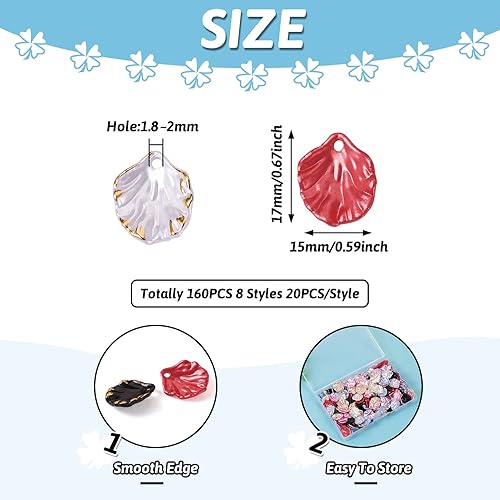 Miniatura 30 de Craftdady Dijes de cuentas de hojas de arce transparentes, colgantes colgantes de adorno para colgar, bonitos dijes para collares, pulseras, Hoja