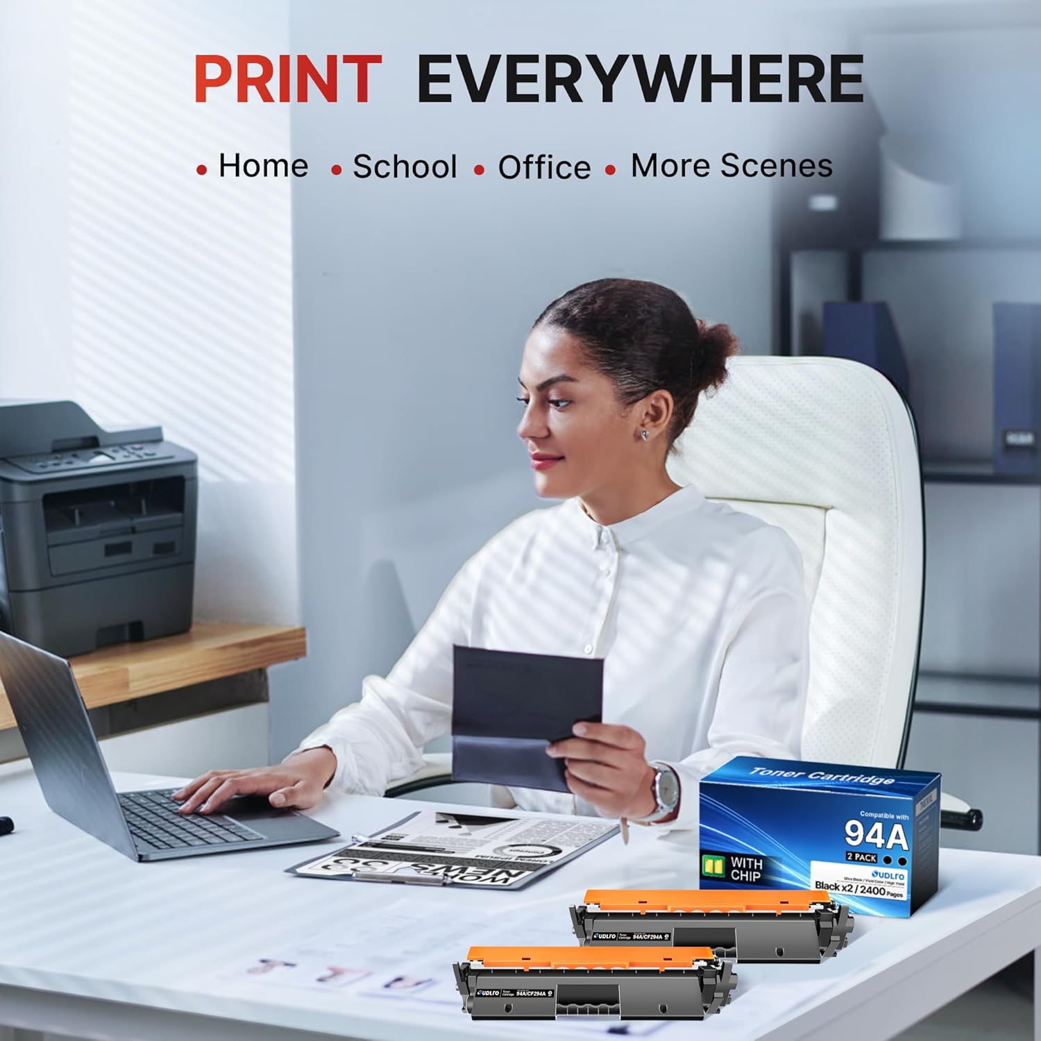 94A Toner Cartridge CF294A (with Chip) Replacement for HP 94A Toner Cartridge Black Compatible with Pro MFP M118dw M148fdw M148dw M149fdw, Pro M118 M148 M149 Printer (Black, 2-Pack)