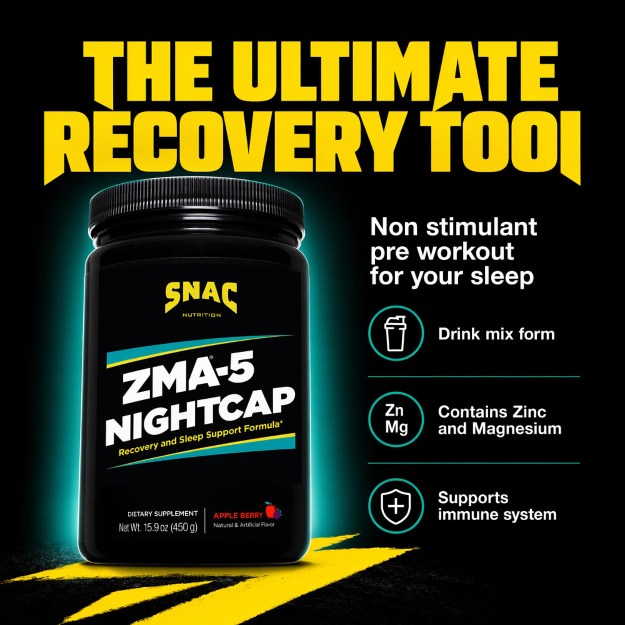 ZMA-5 Nightcap Rapid Recovery - Pre Workout Supplement for Deep Sleep, 450g — Amazon image 6