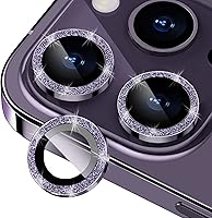 Vista 39 de Xfilm Protector de lente de cámara para iPhone 15 Pro/iPhone 15 Pro Max, anillo de diamante de metal individual brillante, dureza 9H, protector a