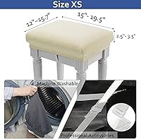 Vista 3 de BUYUE Funda para Taburete de Banco de Tocador de Lujo, (15"- 20") L x (11.8"- 15.7") A Banco Pequeño Rectangular Funda Elástica de Jacquard Lavable