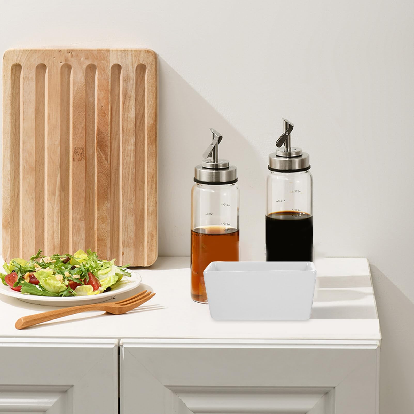 Operitacx 2pcs Ceramic Sugar Packet Holder Rectangular Sugar Bowl Porcelain Packet Dispenser Coffee Sugar Bag Container for Kitchen Dining Supplies White