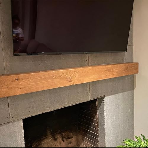Miniatura 9 de URBANDI Modern Fireplace Mantel, Contemporary, Floating Mantle, Shelf, Hand Crafted, (Brown, 48Lx6Hx8D)