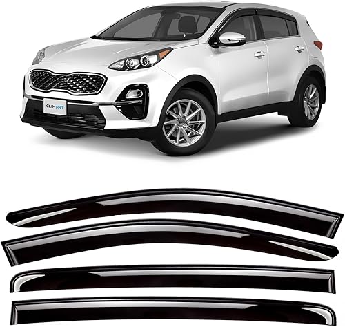 CLIM ART Protectores de lluvia increíblemente duraderos para Jeep Grand Cherokee 2011-2020 deflectores de ventana originales con cinta adhesiva