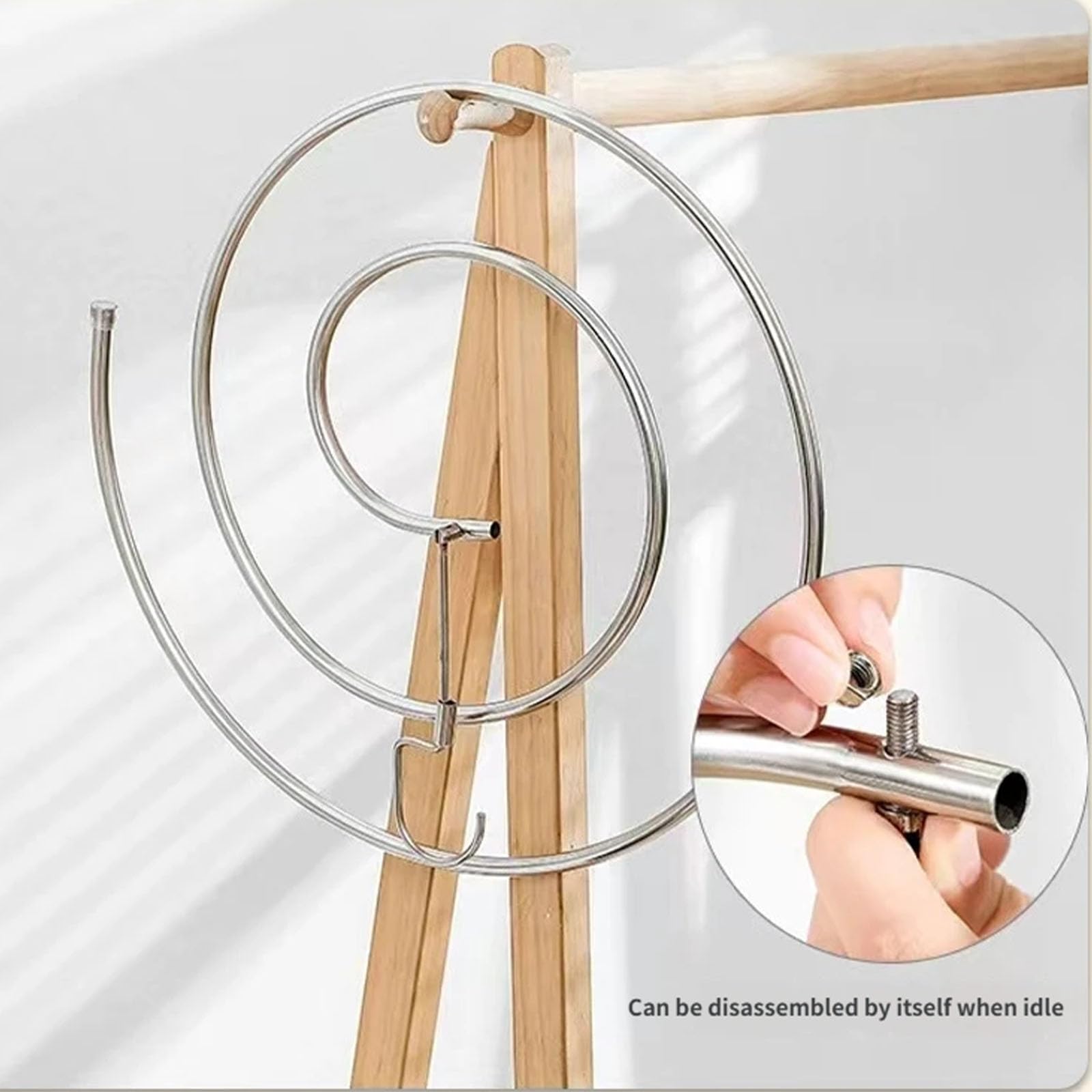 Lot de 2 séchoirs en acier inoxydable en forme de spirale pour draps de lit, cintres en spirale en acier 304 avec rotation à 360°, étagère à linge peu encombrante pour couvertures, couvre-lits