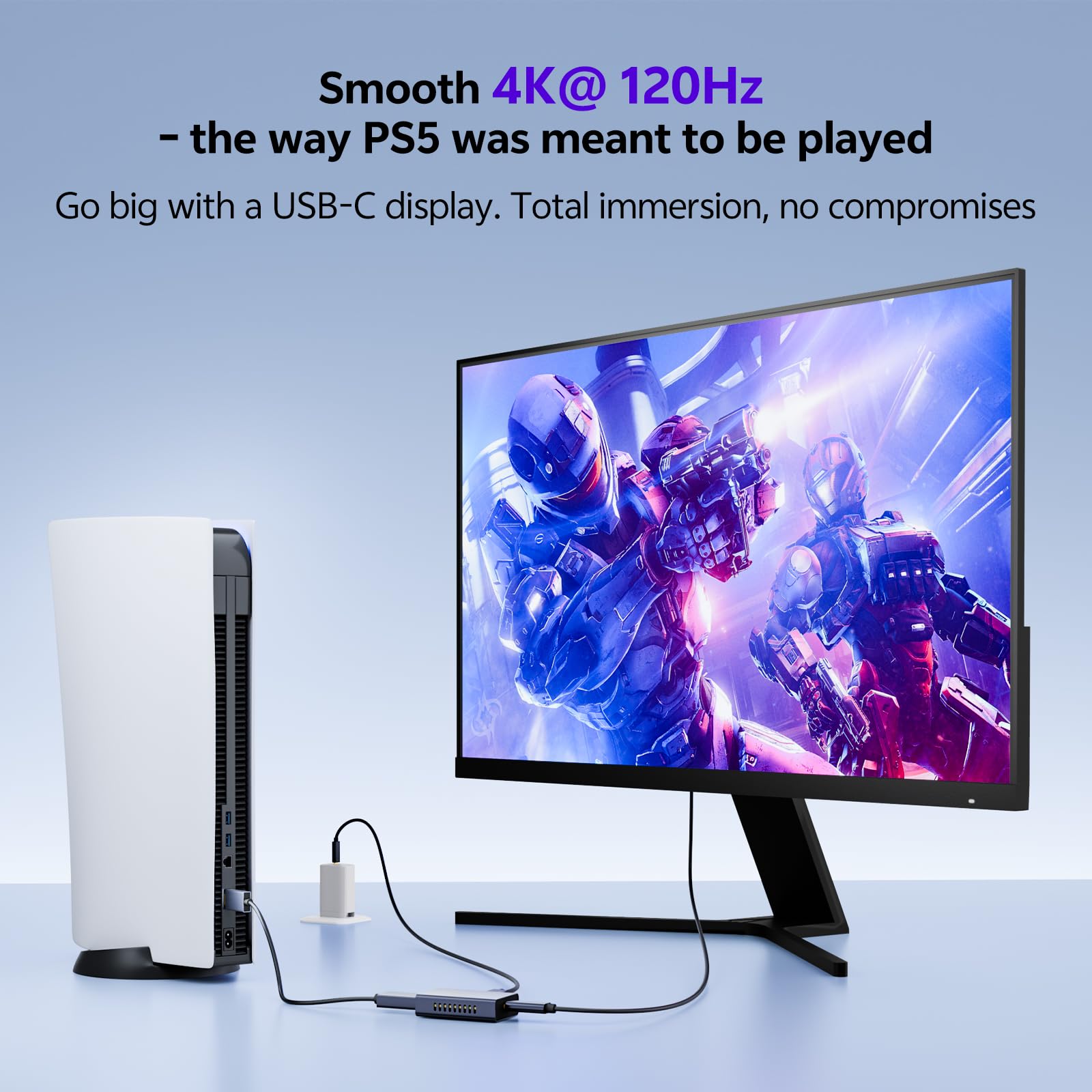 Adattatore da HDMI a USB-C, 8K60Hz 4K120Hz 2K240Hz Sorgente HDMI a Display USB-C, Case in Alluminio, per PS5, Xbox, Switch, Laptop, Fire TV Stick a Occhiali AR XREAL, RayNeo, Vitur, Monitor Portatile