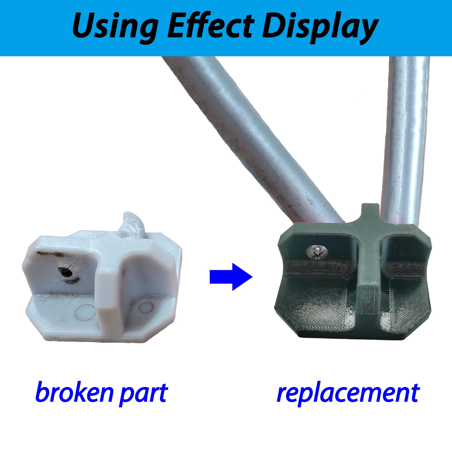 ZYRELYNX Camping Table Foot Replacement Accessories, Outdoor Beach Camp Folding Table Accessories with Screws (Black, 2Pcs)