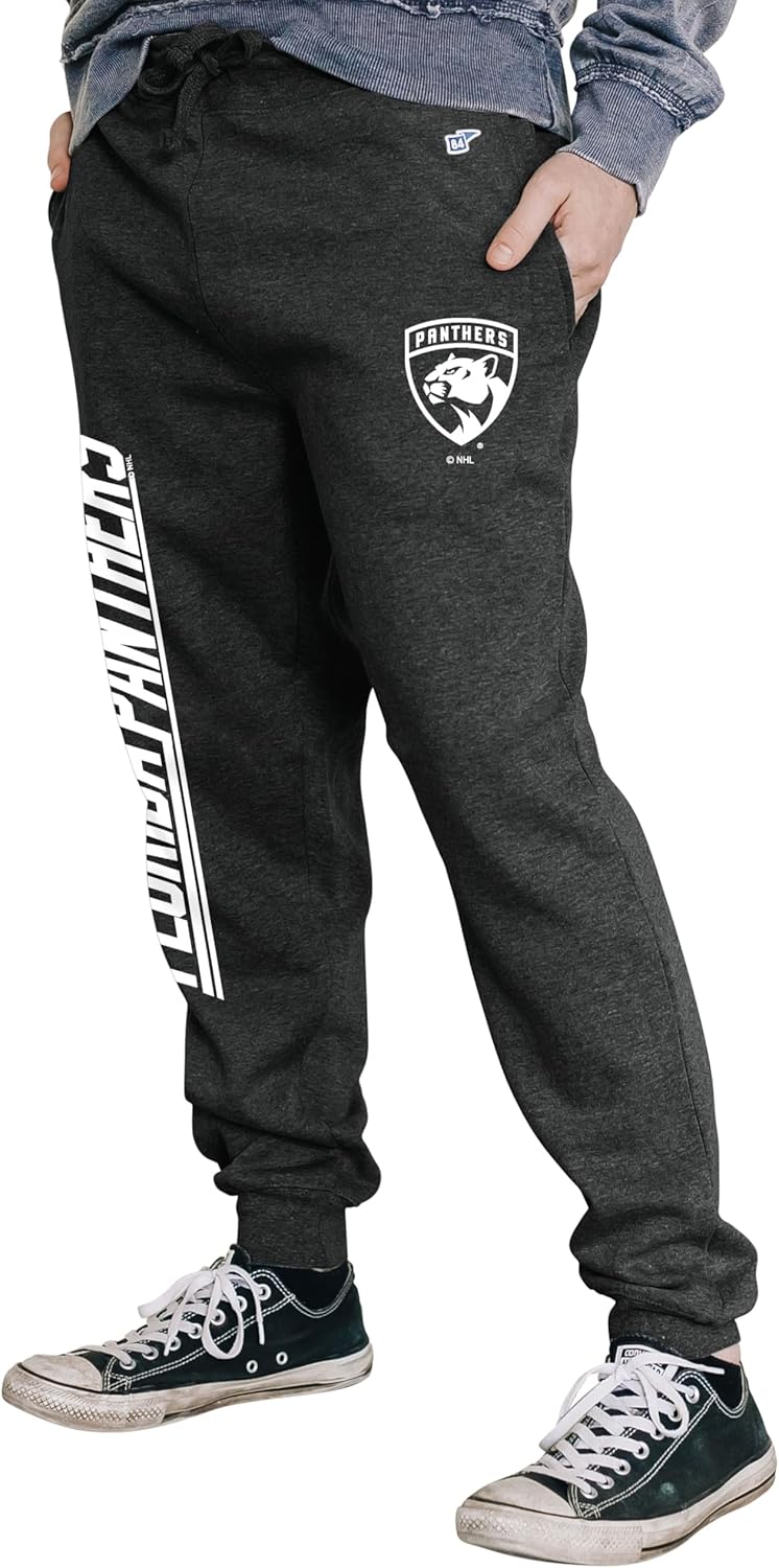 Blue 84 NHL Mens NHL Officially Licensed Sweatpants Jogger Charcoal