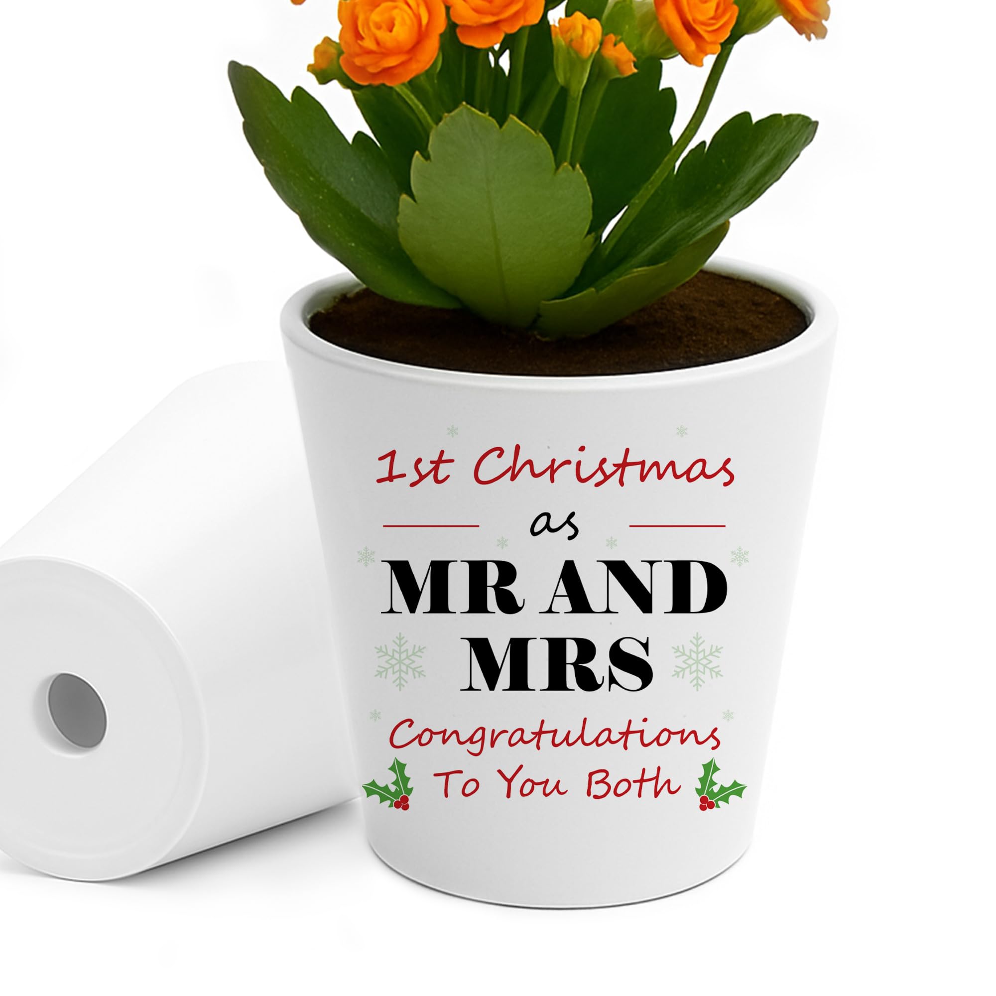 RED OCEAN 1st Christmas As Mr And Mrs Plant Pot For Couple Husband Wife Marriage Wedding For Christmas Congratulations Him Her Keepsake