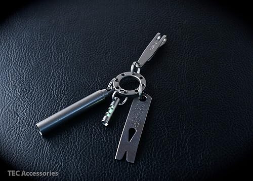 Miniatura 5 de TEC Accessories UFO - Organizador de llavero de titanio (8 agujeros), organizador de llaves EDC para personalización de llavero, bolsillo y llavero