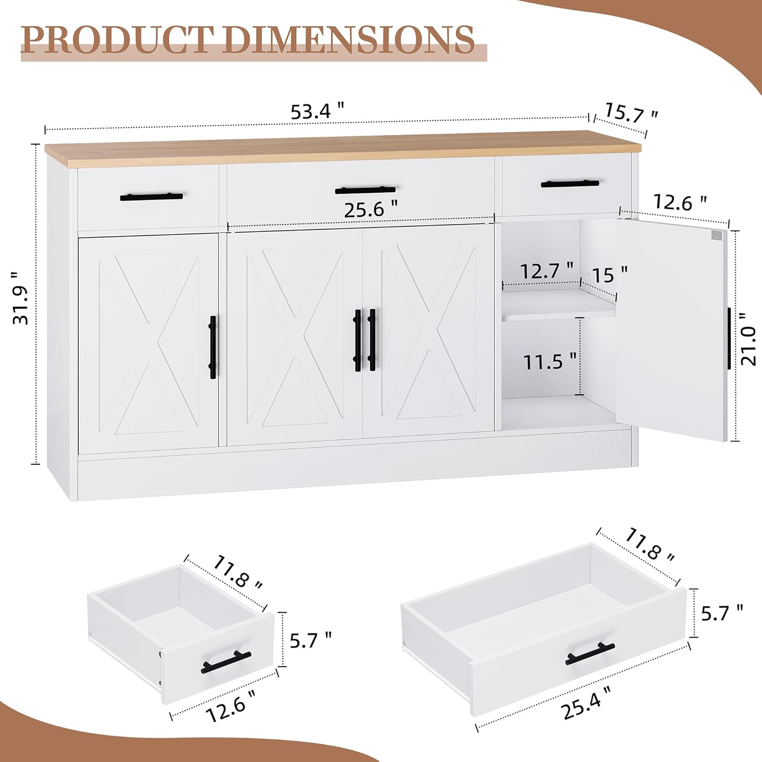 Shintenchi Buffet Cabinet, side view