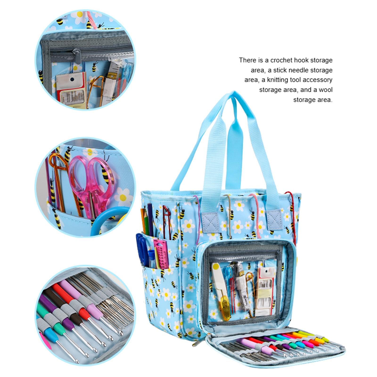 predolo Organizador de de Tejido Bolsa para Almacenamiento y Agujas de Estuche para Accesorios y Dispensador de Oxford