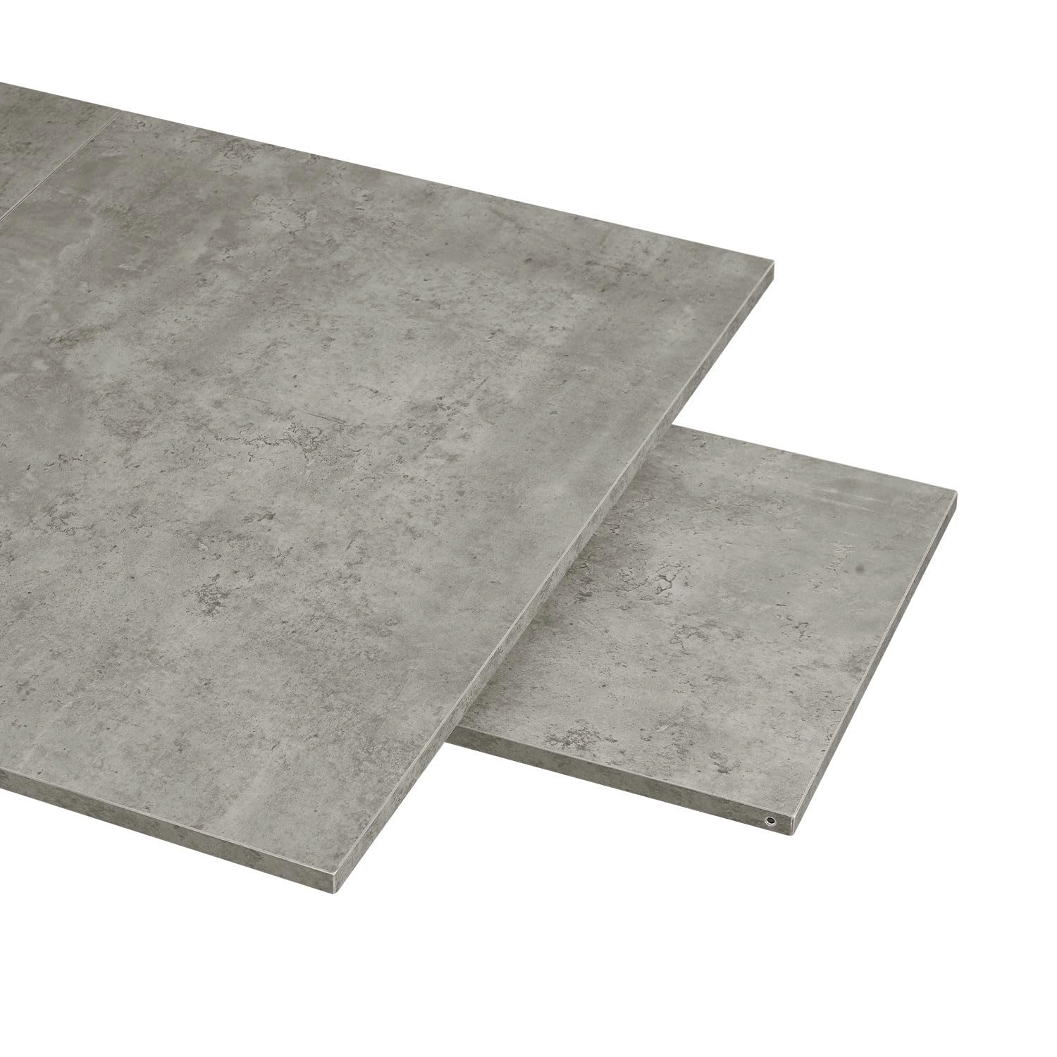 B&D home Esstisch MARA, ausziehbar 120-160x80 cm 4-6 Personen Küchentisch Holztisch mit Metallgestell für Esszimmer, Küche, skandinavisch modern Design, Beton Optik, 11201-FS-BETO