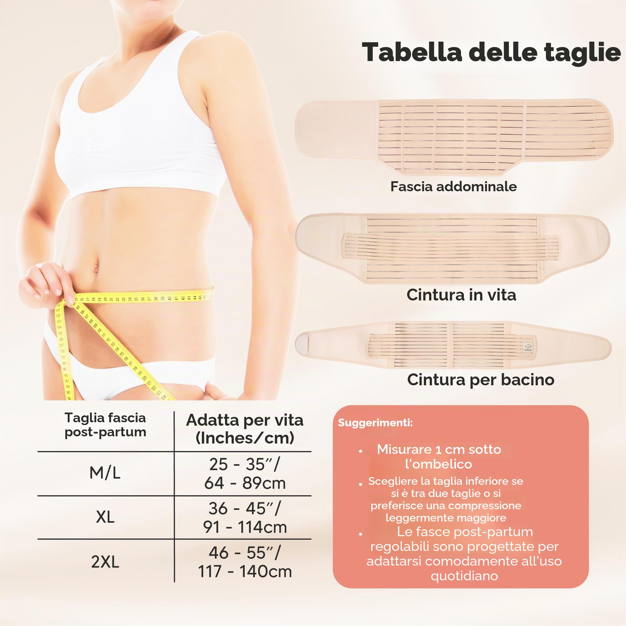 3 in 1 Post-Partum Supporto per La Pancia Involucro di Recupero - Ventre per Postnatale, Gravidanza, maternità - Cinturini per Donne Shaper per Il Corpo - Cintura Shapewear (Midnight Black, M/L)