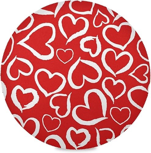 Mantel redondo para el día de San Valentín, resistente a la decoloración, antiencogimiento, lavable, para interiores o exteriores y en cualquier