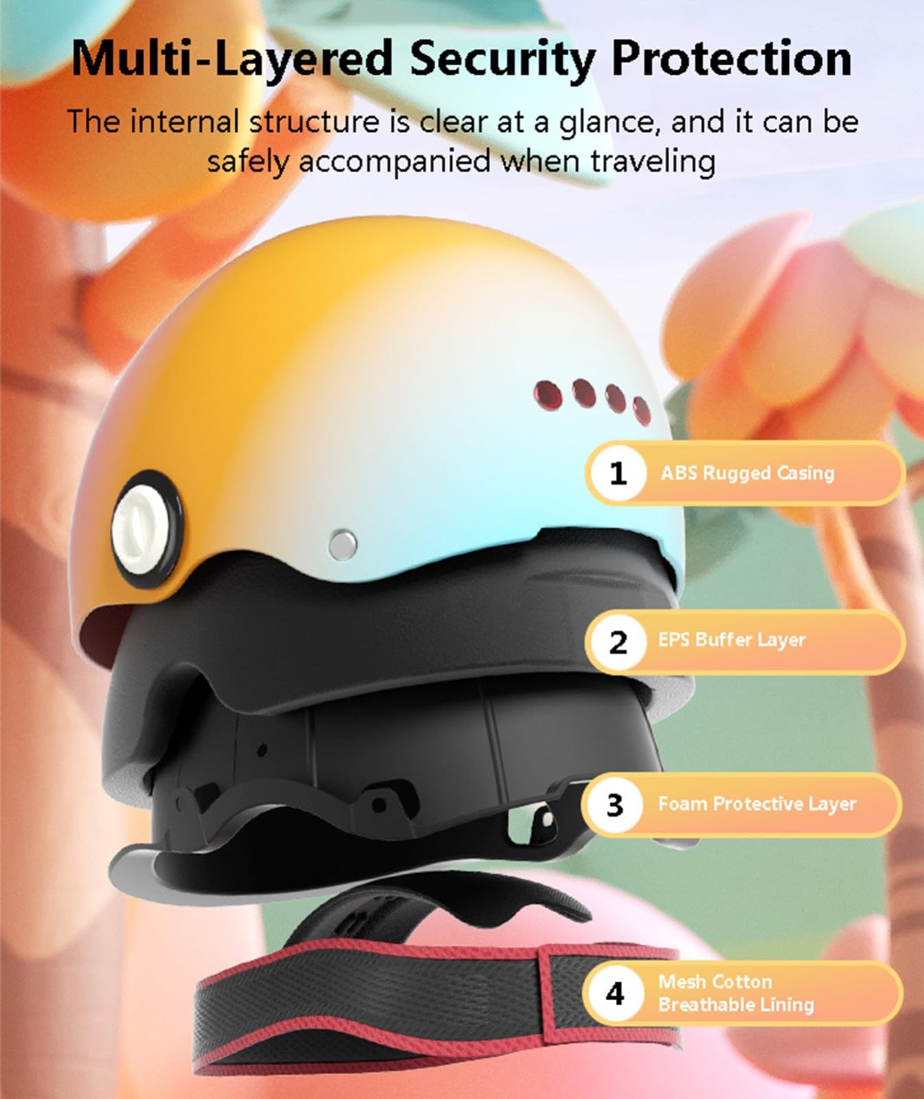 Kinderen Leuke Motor Helm Street Bike Helm DOT/ECE Certificering Kinderaccu Motor Half Helm Jongens en Meisjes Pothelm Scooterhelm Bromfietshelm voor 4 ~ 12 Jaar C,48-54cm