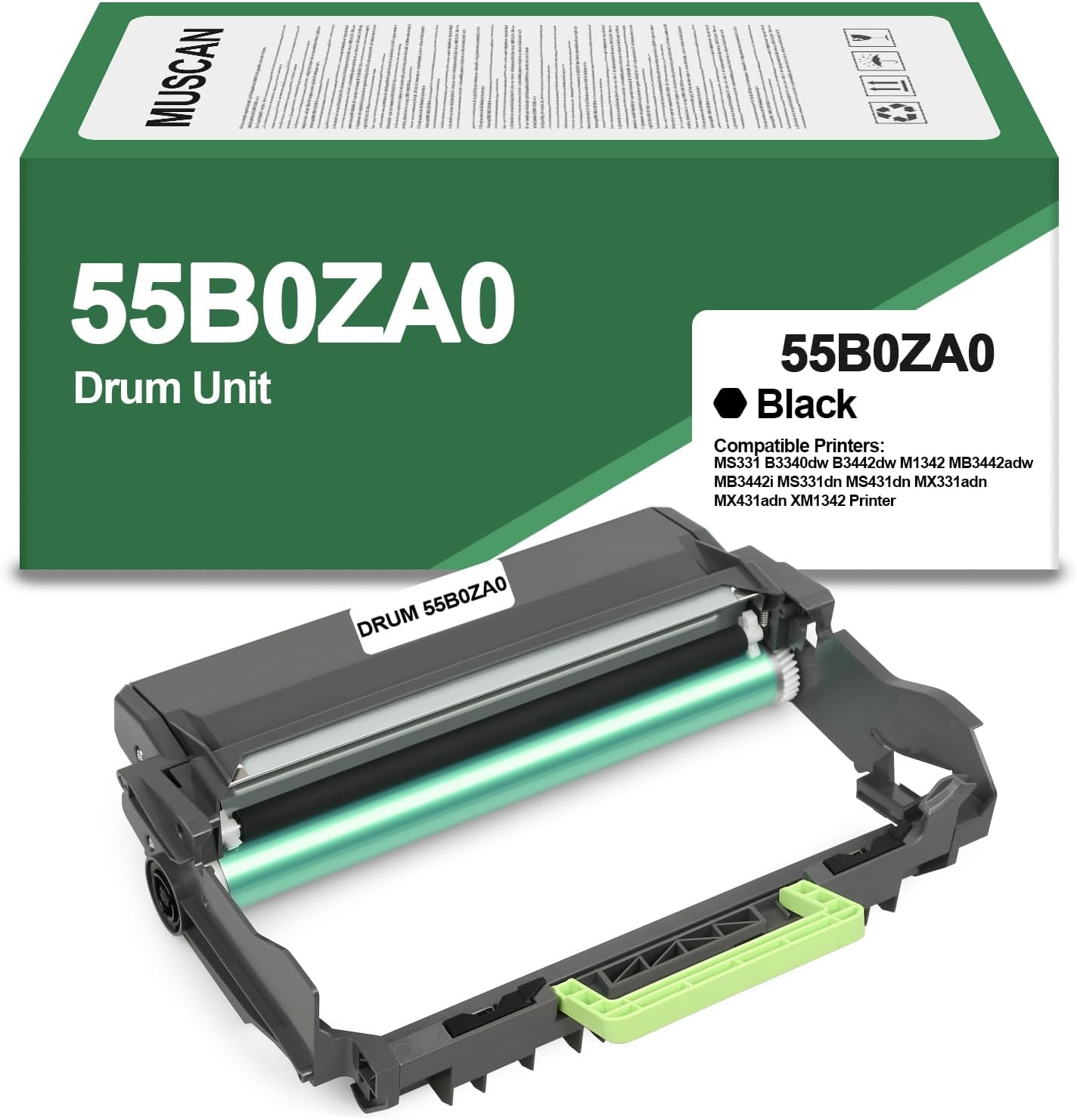 Compatible 55B0ZA0 Drum Unit MS331 Imaging Unit Replacement for Lexmark MS331 MS331dn MS431dn MX331adn MX431adn B3340dw B3442dw MB3442adw XM1342 M1342 MB3442i Printer