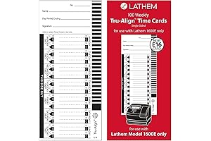 Lathem Time Cards E8-100 Thermal