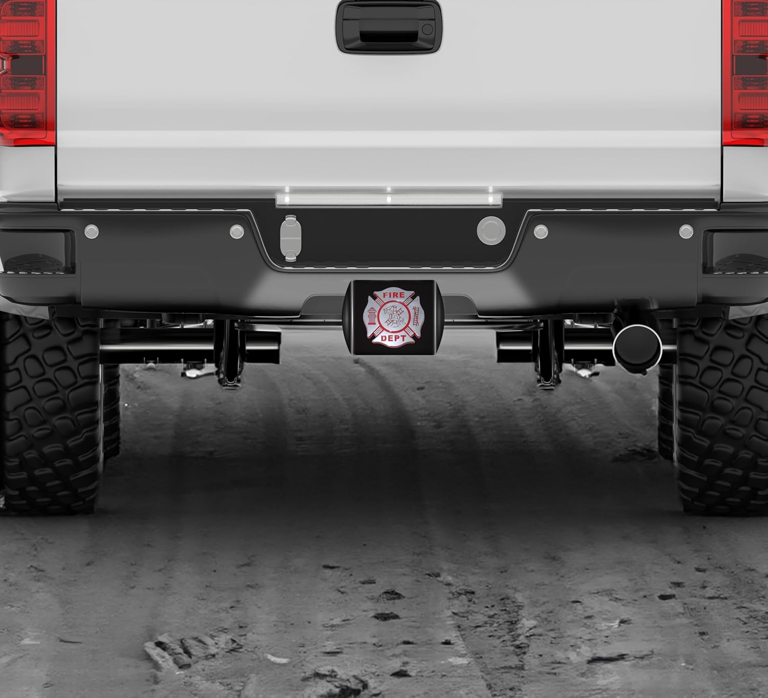 Elektroplate Fire Department Maltese Cross All Metal Black Hitch Cover for Trucks and SUVs | Fits Standard 2" Trailer Hitch Receivers | Premium Weatherproof