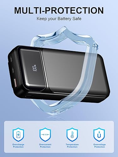 Miniatura 7 de Cargador portátil de 49800 mAh Cargador de teléfono portátil con 3 cables integrados (USB-C, iOS, USB-A), pantalla LED de carga rápida de 22.5 W,