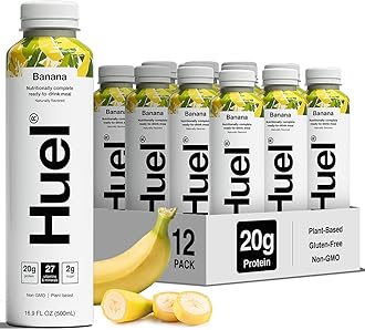Ready-to-Drink | Banana Meal Replacement Drink | High Protein Drink | Nutritionally Complete, Low Sugar, High Fiber, Plant Based, Vegan, Healthy | 20g Protein Per Bottle, 16.9 Fl Oz (12 Pack)