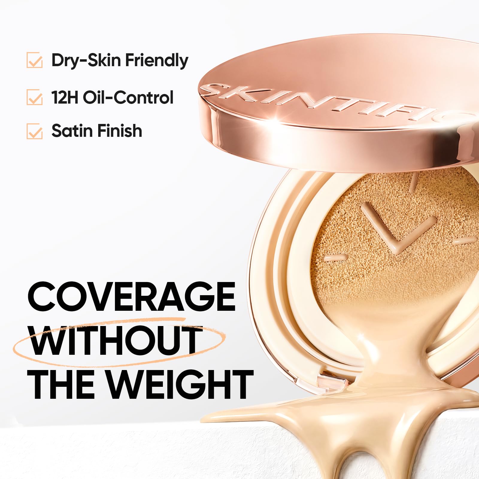 Make-up-Grundierung mit voller Abdeckung und leichter Textur, perfekte Passform auf der Haut mit glänzendem Satin-Finish, fettkontrollierend, wasserfest, schweißfest. BB Cream Koreanisch, CC