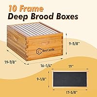 Vista 4 de BeeCastle 10 marcos Langstroth Bee Hive recubierto con cera de abejas, incluye marcos de colmena y bases enceradas