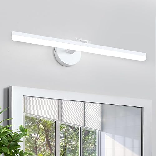 Miniatura 9 de Lámparas doradas para tocador de baño, 16 pulgadas, 9 W, giratorias, modernas, LED, aplique de pared (luz blanca, 6000 K) Oro,Negro