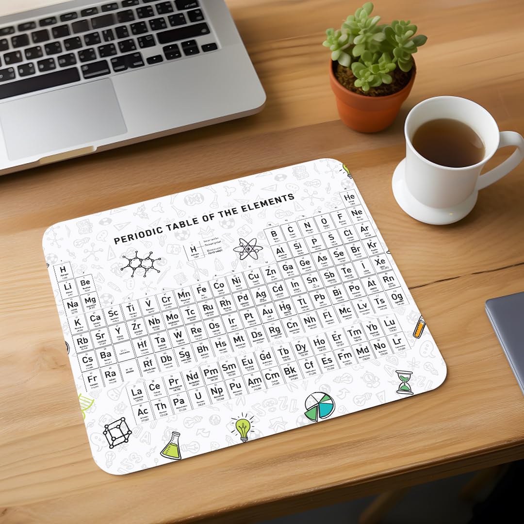 ZORI Periodic Table Element Nonslip Natural Rubber Base Mouse pad for Laptop,Computer for Work from Home/Office/Gaming |Anti-Skid, Anti-Slip, Waterproof Mousepad (240 X 180 X 3MM)