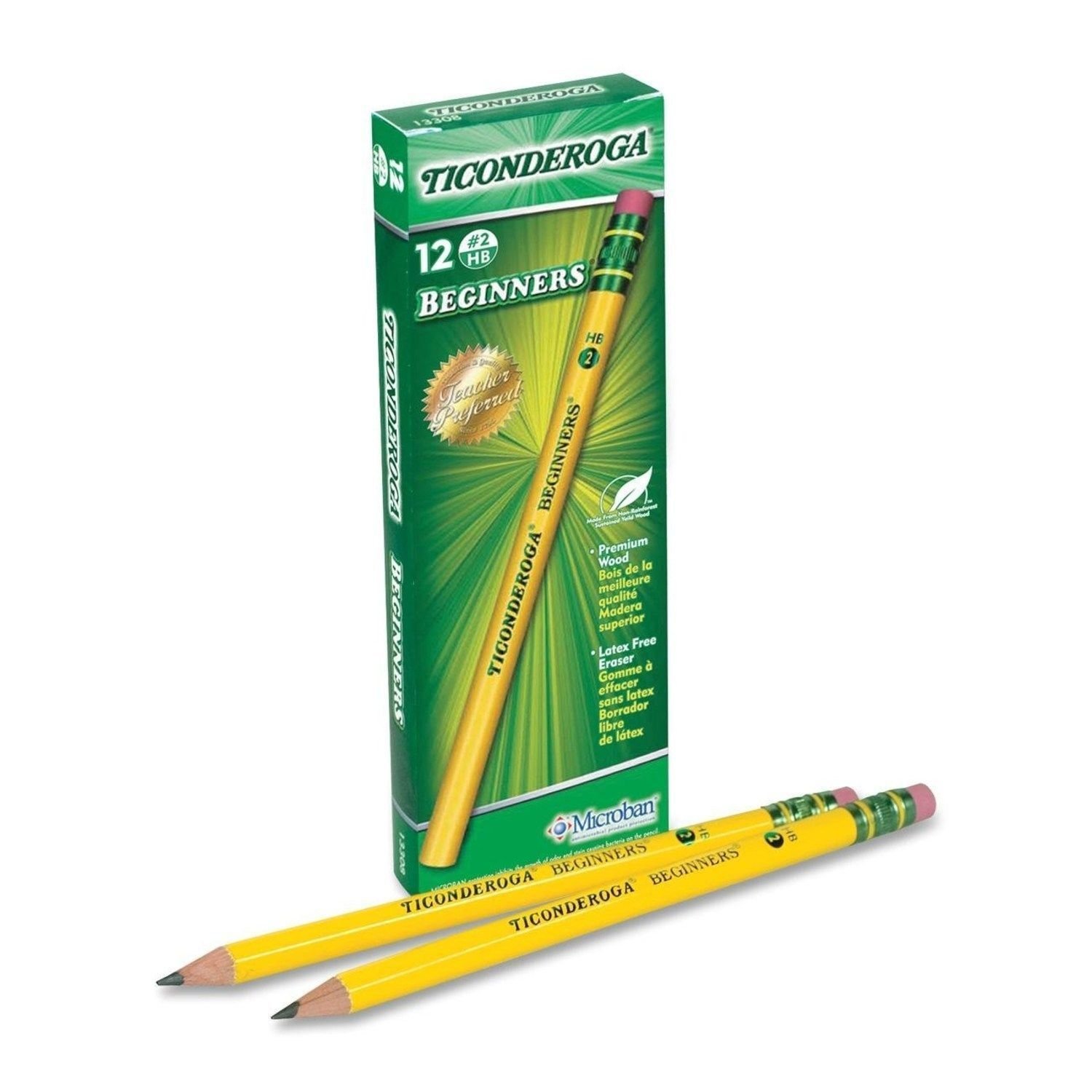 DixonTiconderoga Beginners Primary Pencils, #2, Yellow, Box of 12 (13308) 2 Pack