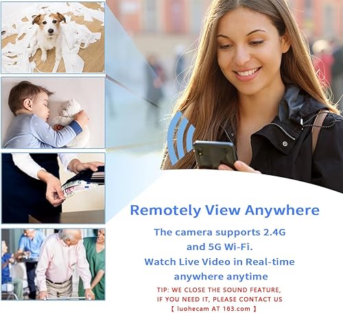 Miniatura 5 de LUOHE Cámara espía oculta  Cámara de salida de pared  Soporta WiFi de 2.4G y 5 GHz  Cámara secreta inalámbrica HD 2K  Cámaras ocultas de niñera