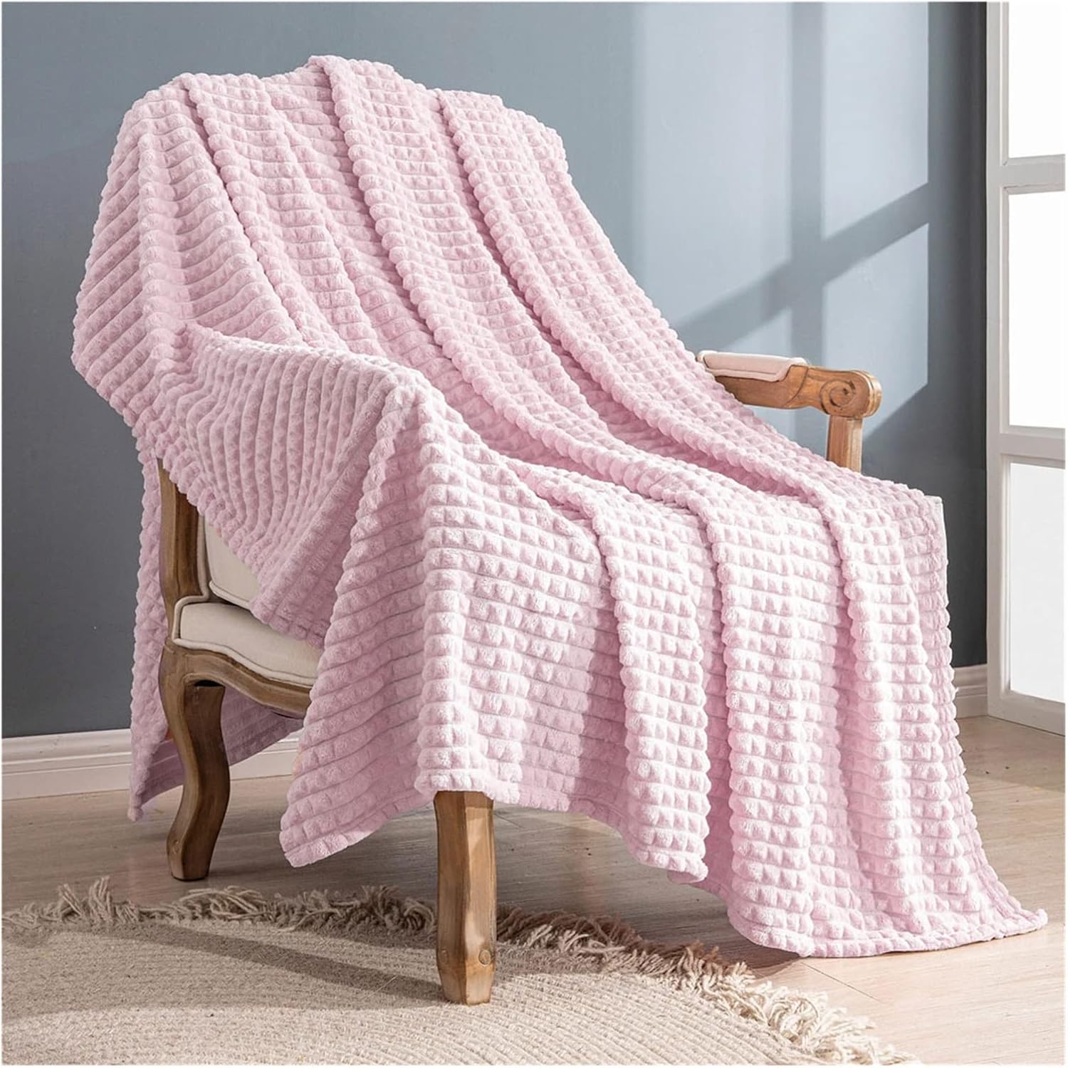 Coral Plaid Blanket Flannel Bedspread Plush Sofa Thin Quilt Home Decor