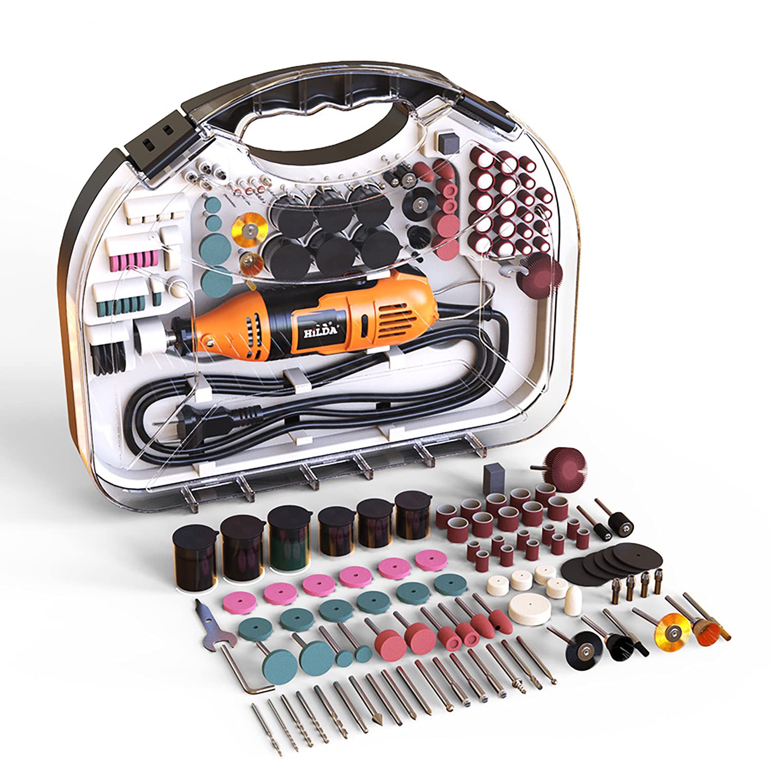 Mini Amoladora Eléctrica Multiherramienta Eje Flexible Velocidad Variable Drill Taladro Herramienta Rotativa para Grabar, Cortar, Lijar, Pulir, Taladrar