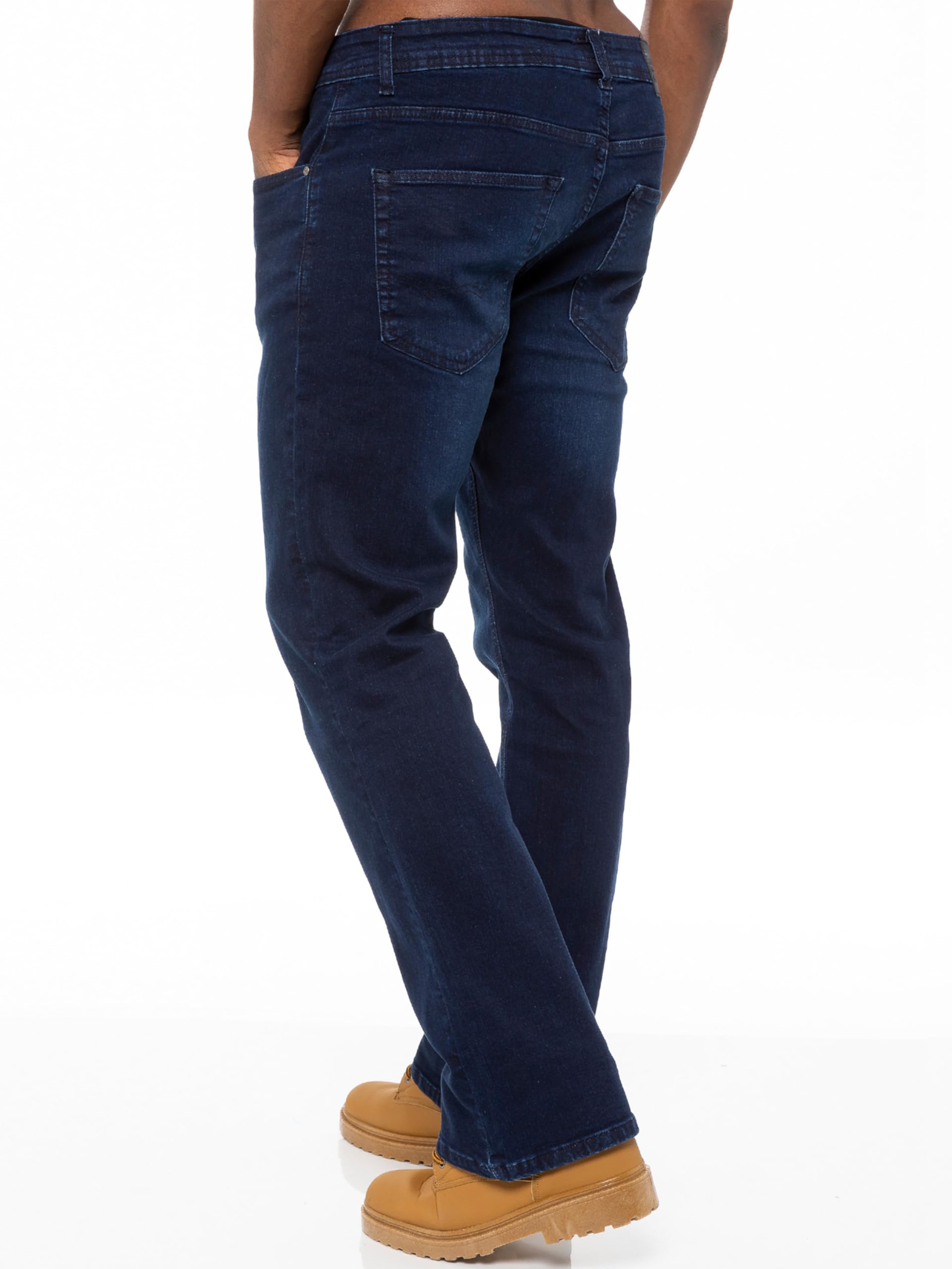 989Zé ENZO Jeans Boot Cut Uomo Pantaloni Casual Cotone con Taglio Bootcut